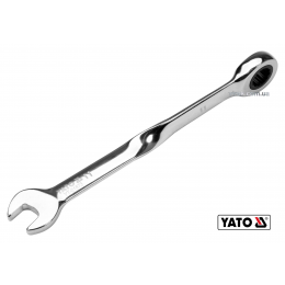 Ключ ріжково-накидний з тріщаткою кручений 90° YATO 11 x 172 мм HRC 40-45 Cr-V