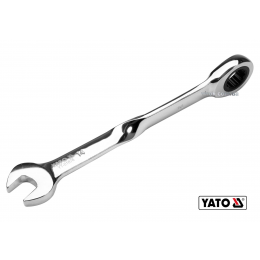 Ключ ріжково-накидний з тріщаткою кручений 90° YATO 14 x 192 мм HRC 40-45 Cr-V
