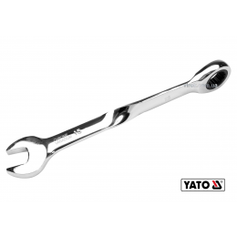 Ключ ріжково-накидний з тріщаткою кручений 90° YATO 15 x 201 мм HRC 40-45 Cr-V