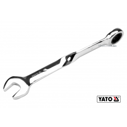 Ключ ріжково-накидний з тріщаткою кручений 90° YATO 18 x 240 мм HRC 40-45 Cr-V