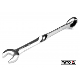 Ключ ріжково-накидний з тріщаткою кручений 90° YATO 19 x 239 мм HRC 40-45 Cr-V