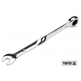 Ключ ріжково-накидний з тріщаткою кручений 90° YATO 8 x 153 мм HRC 40-45 Cr-V