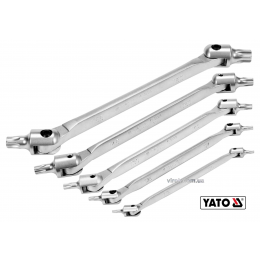 Набір ключів TORX двосторонніх на шарнірах YATO Т15-Т60 Cr-V 5 шт