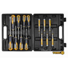 Набір викруток і викруткових насадок VOREL Cr-V 32 шт у футлярі