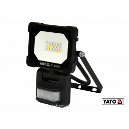 Прожектор з SMD-діодним випромінювачем і датчиком руху YATO 10 Вт 900 лм 120° 14 діодів