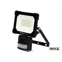 Прожектор з SMD-діодним випромінювачем і датчиком руху YATO 20 Вт 1800 лм 120° 28 діодів