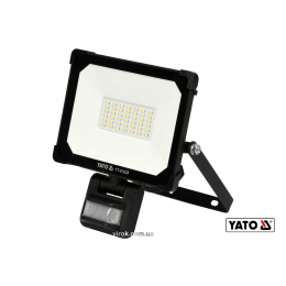 Прожектор з SMD-діодним випромінювачем і датчиком руху YATO 30 Вт 3000 лм 120° 42 діоди