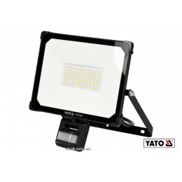 Прожектор з SMD-діодним випромінювачем і датчиком руху YATO 50 Вт 5000 лм 120° 70 діодів