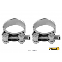 Хомут сталевий оцинкований з гвинтовим затискачем GBS W1 VOREL Ø35-38/20 мм 2 шт
