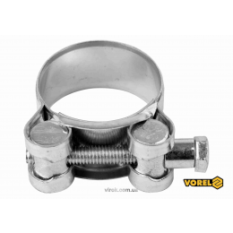 Хомут сталевий оцинкований з гвинтовим затискачем GBS W1 VOREL Ø40-43/20 мм