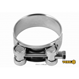 Хомут сталевий оцинкований з гвинтовим затискачем GBS W1 VOREL Ø48-51/22 мм
