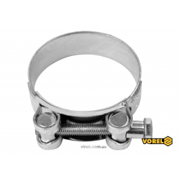 Хомут сталевий оцинкований з гвинтовим затискачем GBS W1 VOREL Ø68-73/24 мм
