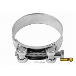 Хомут сталевий оцинкований з гвинтовим затискачем GBS W1 VOREL Ø80-85/24 мм