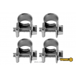 Хомут сталевий оцинкований з гвинтовим затискачем W1 VOREL Ø12-14/9 мм 4 шт