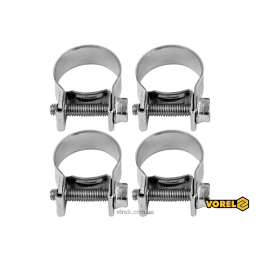 Хомут сталевий оцинкований з гвинтовим затискачем W1 VOREL Ø18-20/9 мм 4 шт