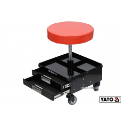 Табурет на колесах YATO з 3 шуфлядами 380 x 380 x 450-560 мм 150 кг
