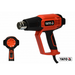 Фен технічний мережевий YATO 2 кВт 50-600° 250-500 л/хв 7 режимів температури + 5 насадки