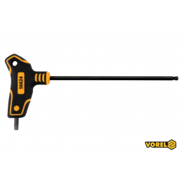 Ключ шестигранний Т-подібний з кульковим наконечником VOREL HEX 5 x 150 x 90 мм Cr-V 6150