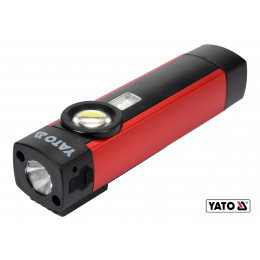 Ліхтар світлодіодний акумуляторний YATO Li-Ion 3.7 В 2 Агод 5 Вт 3 режими: УФ/200/300 лм
