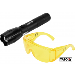 Ліхтар ультрафіолетовий з окулярами для перевірки банкнот YATO Li-Ion 3.7 В 1.5 Агод 1 Вт
