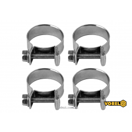Хомут сталевий оцинкований з гвинтовим затискачем W1 VOREL Ø20-22/9 мм 4 шт