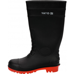 Чоботи ПВХ водонепроникні, хімічностійкі, антистатичні з металевим носком YATO, 38 см, розмір 44