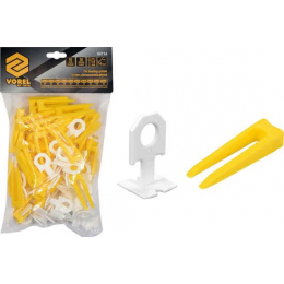 Кліпси і клини VOREL, t= 1 мм для викладання керамічної клитки, кпл. 50 і 50 шт.