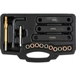 Засоби для ремонту різьби гальмівних супортів FORD/OPEL/VAG YATO, М9х1,25; 16 елем.