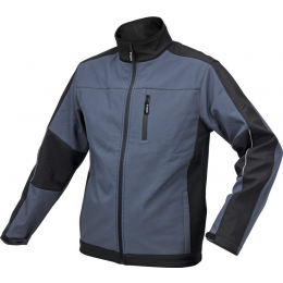 Куртка робоча SOFTSHELL YATO розмір XXXL, чорно-темно-сіра, 3 кишені, 96% поліестер і 4% спандекс
