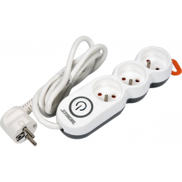 Подовжувач мережевий STHOR: l= 3 м, колодка з 3 гніздами і вмик, 3-жильний Ø=1,5 мм², з заземл