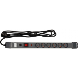 Подовжувач мережевий STHOR: l= 3 м, колодка- 6 гнізд і вмик, 3-жильний Ø=1,5 мм², з заземл. і захист