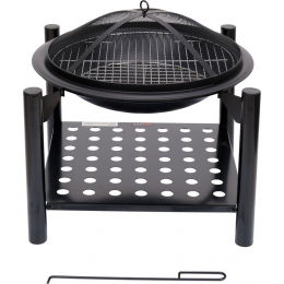 Гриль з руштиними гратами  LUND Ø= 50 см і полицею для дров