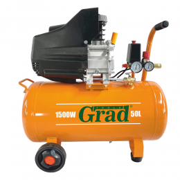 Компрессор одноцилиндровый 1.5кВт 198л/мин 8бар 50л (2 крана) GRAD (7043565)