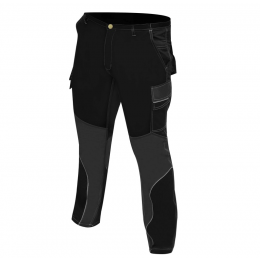 Штани робочі чорні YATO, розмір S; 9 киш 64%- поліестер, 34%- бавовна, 2%-еластан, відсвічув вставки