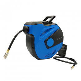 Шланг воздушный полиуретановый армированный на катушке 10x14,5мм 15м  с быстроразъемными соединениями AIRKRAFT AHC-35D