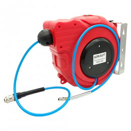 Шланг воздушный полиуретановый на катушке 5x8мм 15м  с быстроразъемными соединениями AIRKRAFT AHC-34A