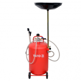 Пристрій для зливу оливи пневматичний на колесах YATO; V= 65 л, 6 зондів