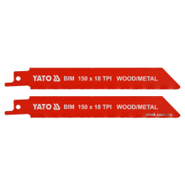 Полотна по дереву і металу бі-металеві до шаблевої пили YATO 150 x 1 мм 18 зубів/1