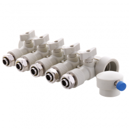 KOER PPR Коллектор распределительный 5-way с фитингом (40x20) (K0193.PRO) (13 шт/ящ)