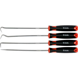 Набір довгих гачків з ручкою YATO і шило l= 240 мм, компл. 4 шт