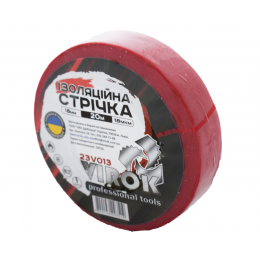 Стрічка ізоляційна VIROK : 18 мм 20м (18мкм) ЧЕРВОНА [13/117]