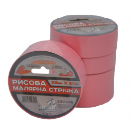 Малярна стрічка рисова VIROK  38мм х 20 м., рожева