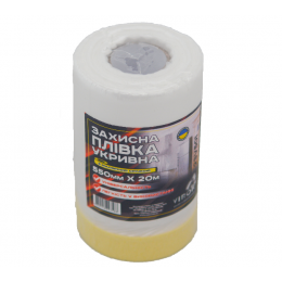 Плівка захисна з малярним скотчем VIROK  550мм х 20м х 1,6мм