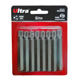 Биты Spline M8×75мм 10мм 10шт S2 (блистер) ULTRA (4015972)