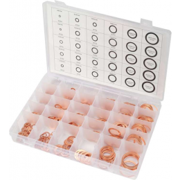 Шайби мідні різних розмірівYATO, Ø= 4/8 - 30/36 мм, наб. 580 шт