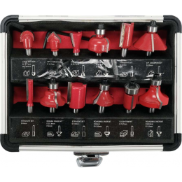 Фрези по дереву YATO зі шпинделем Ø 6 мм, Ø= 6-32 мм, 12 шт