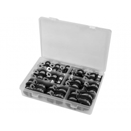 Хомути металево гумові YATO : Ø= 6, 8, 10, 13, 16, 19 мм, 52 шт