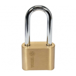 Замок навісний з кодовим замиканням VOREL: латунний корпус- 52х 40 х25 мм, сталева дуга- 56х25х 8 мм