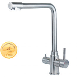 Смеситель KT Ø35 для кухни гусак с выходом для питьевой воды на гайке SS AQUATICA KT-4B770P (9722121)