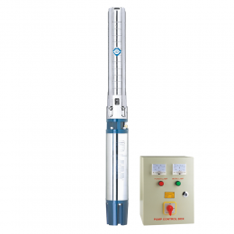 Насос центробежный 380В 30кВт H 149(90)м Q 2000(1500)л/мин Ø203мм колеса нерж сталь+пульт (из 3х ЧАСТЕЙ) DONGYIN 8SP95-7 (7778283)